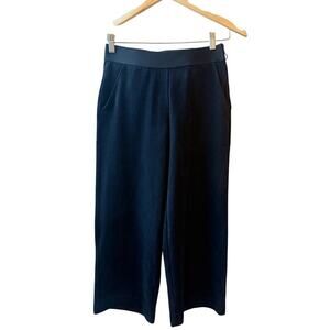 RAFFAUF | Suede Wide Leg Pants With Pockets Side Zipper in Black | Womens Size S